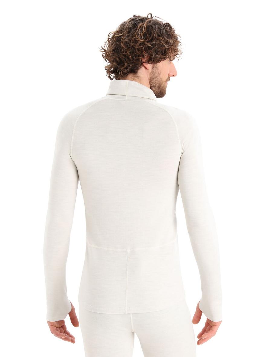 Base Layers Icebreaker MerinoFine™ Long Sleeve Roll Neck Męskie Białe | PL 1604BEXC